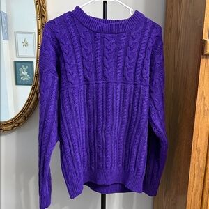Elegant Purple Cable Knit Sweater